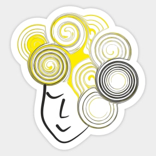 Curly haired girl Sticker